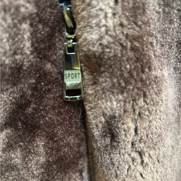 FHILLINUO BROWN PLUSH FUZZY FAUX FUR HOODED TEDDY BEAR JACKET COAT SZ L-XL NWT - Picture 7 of 11